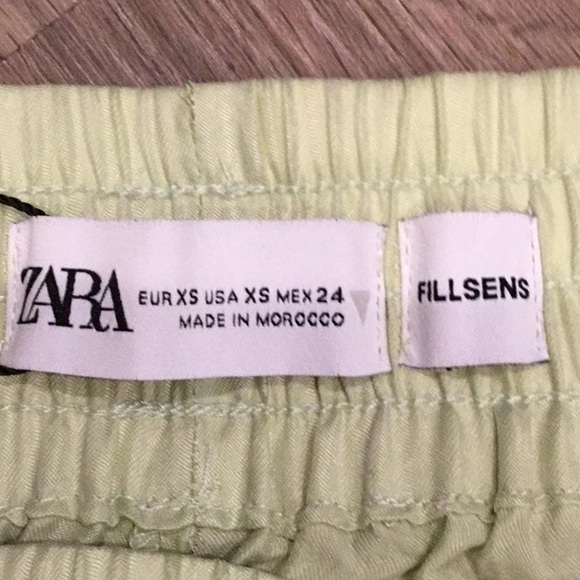 Zara Fillsens Pistachio Tencel High Waist Bloomer Shorts Summer XS NWOT - Picture 5 of 13
